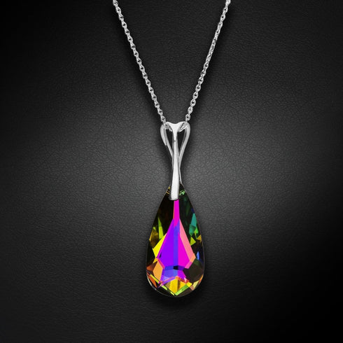 Sudraba kulons "Varavīksnes Kaskāde (Vitrail Medium)" ar Swarovski™ kristāliem
